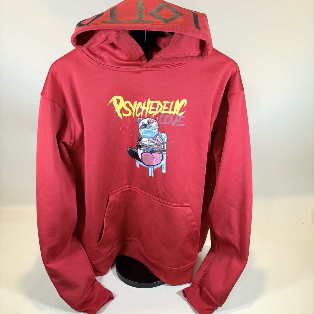 LOTTO Universal Hoodie Men's Large‎ Red Pullover Graphic Sweatshirt Streetwear